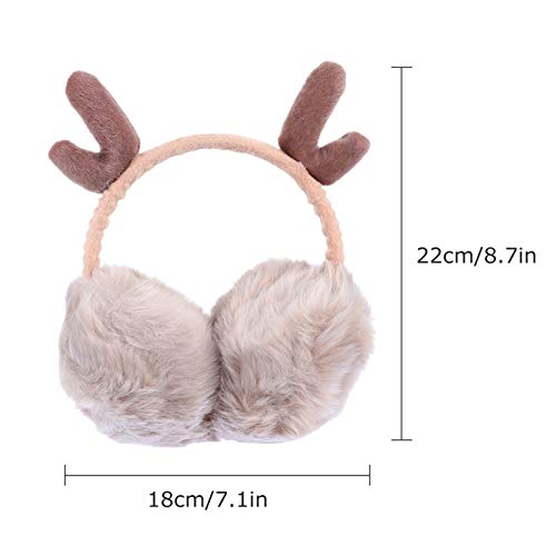 1pc Christmas Antler Earmuffs for Boy Girl Warm Plush Ear Covers for Comfortable and Flexible Design Holiday for Boys and Girls2