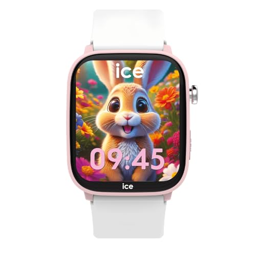ICE-WATCH - Ice Smart Junior 3.0 Find My Pink White - Montre connectée géolocalisable Rose pour Fille avec Bracelet en Silicone - 024549 (1.75 Pouces)