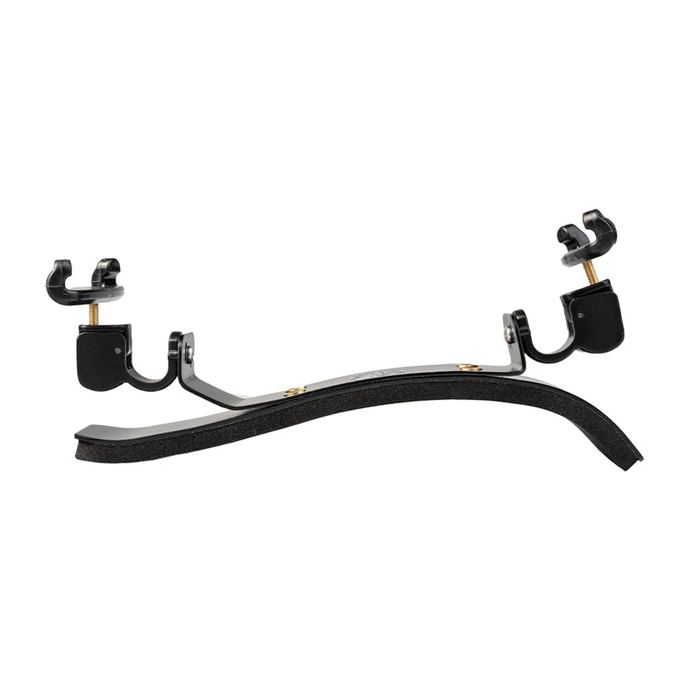Whychstore Spalliera per violino in stile tedesco, supporto regolabile in lega con gancio imbottito per violino 3/4 4/4, nero
