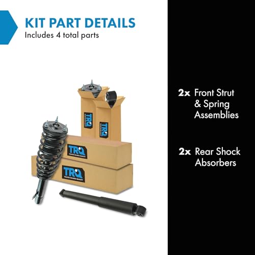 Image of TRQ Front and Rear Complete Strut Assembly & Shock Absorber Kit Complete Strut & Coil Spring Assembly Compatible with 2009-2013 Mazda 6