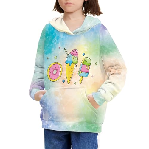Image of Coloranimal Unisex Girls and Boys Long Sleeve Hoodies Hoody Athletic Pullover Sweatshirts Tops Age 6-16year
