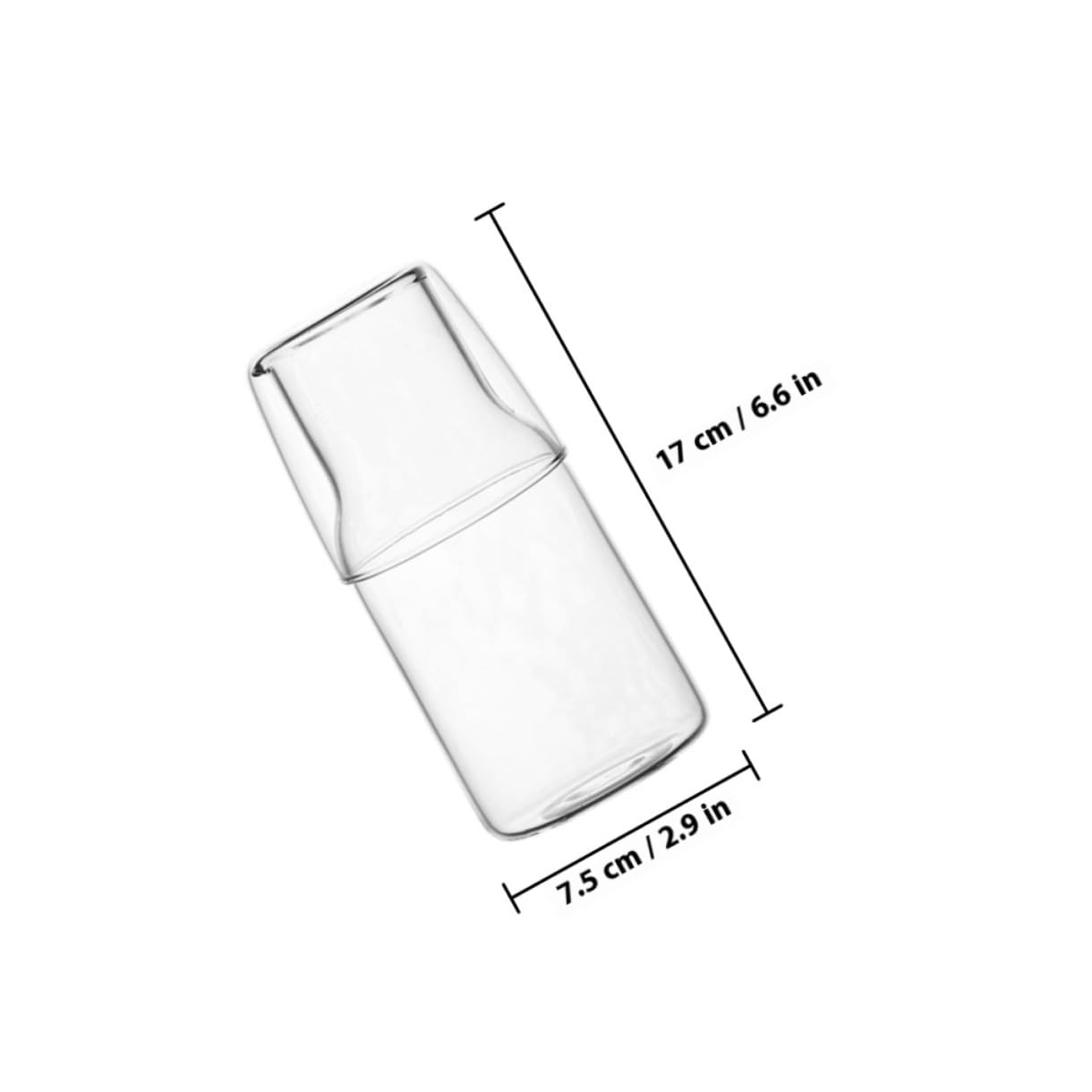 2 Stück Glaskaraffe und Wasserkaraffe aus Lebensmittelechtem Glas Transparenter Wasserkrug mit Großem Fassungsvermögen Elegante Nachttischkaraffe für Schlafzimmer und Wohnzimmer