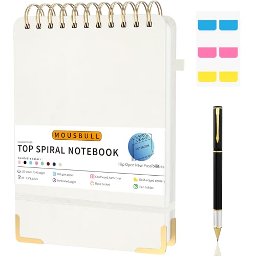 Mousbull Top XpCm[g A5n[hJo[ gbvԂXempbh 240y[W 100gsm wr荶pm[gubNW[i d/wZ/c/Mp - x[WA5.9C` x 8.5C`