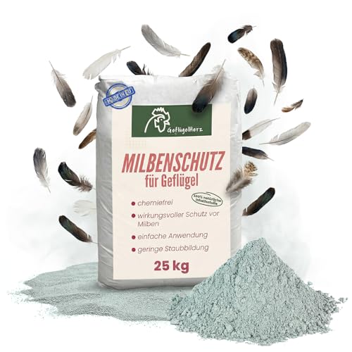 Petigi GeflügelHerz 100% natürlicher Milbenschutz 25kg Staubbad für Hühner Pulver gegen Milben Sandbad Trockenbad Milben-Puder Milbenmittel