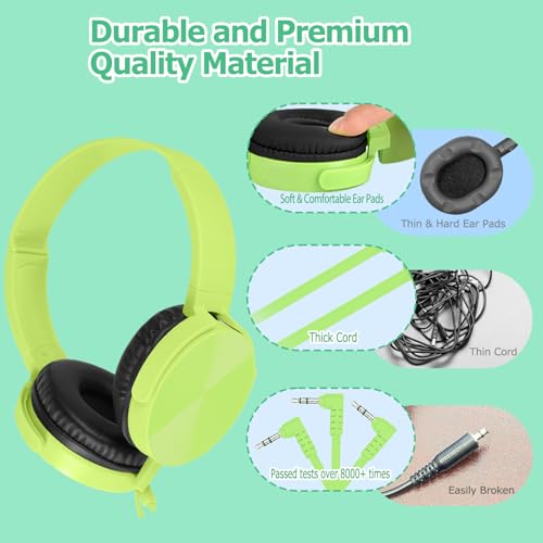 Ladont 2 Pack Kids Headphones for School Classroom K-12, Swivel Foldable, HD Stereo, 3.5mm Jack Wired Headphone for Kids Children Student (Blue+Pink) - image 6