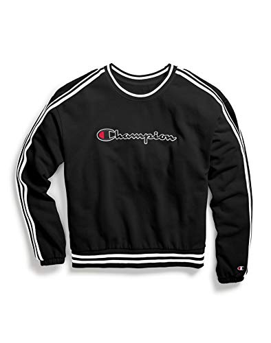 Champion LIFE Women's Vintage Dye Fleece Cold Shoulder Top, Black, S