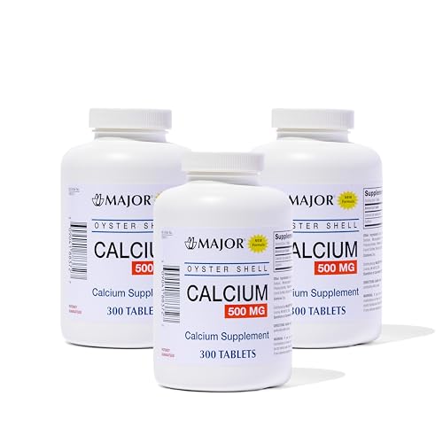 Major Oyster Shell Calcium 500 mg - Daily Calcium Supplement - 300 Tablets (3-Pack)