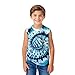 Kids Blue Tie Dye Shirt Size 5-6 Years Sleeveless T Shirts Children Tank Tops Sea Turtle Animals Tees for Boys Girls