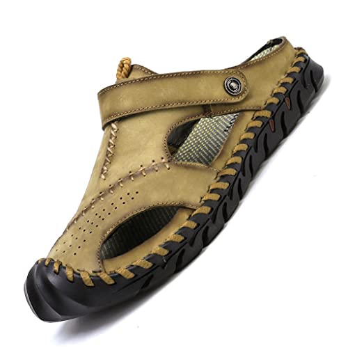 Slip on Roman Sandals for Men Retro Leather Hollow Athletic Sandal Casual Soft Lightweight Summer Shoes2