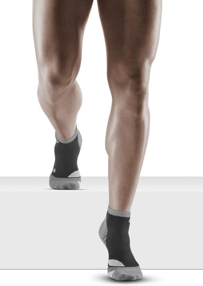 CEP Light Merino Wool Hiking Low-Cut Compression Socks, Stonegrey/Grey, Men, IV (LG)