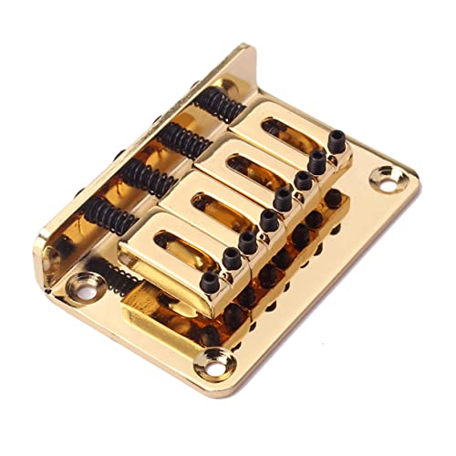 Levemolo Metal Bass Bridge for 4 String Vintage Guitar Bridge with 4 Screws Height Adjustable