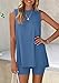 PRETTYGARDEN 2 Piece Sets for Women 2025 Summer Matching Lounge Shorts Set Resort Airport Travel Loungewear Outfits Clothing (Blue,Medium)