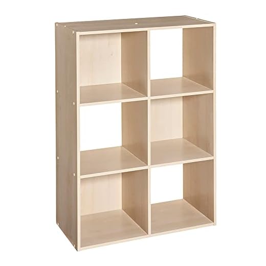 ClosetMaid Cubeicals 6 Cube Storage Shelf Organizer Bookshelf, Stackable, Vertical or Horizontal, Easy Assembly, Wood, Birch Finish