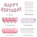 Pink Party Decorations - Happy Birthday Banner, Balloons & Supplies for Women & Girls' 1st to 70th Birthdays