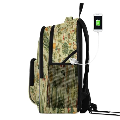 Water-Resistant Vintage Vegetables Backpack - Lightweight Laptop Backpack with 15.6" Compartment, Durable Commuter Backpack for Work & Outdoor（79）2