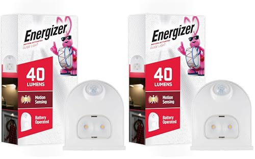 Image of Energizer LED Motion-Activated Security Light, Battery Operated, 40 Lumens, Wireless, Indoor /Outdoor, Over-The-Door, Ideal for Entryway, Porch, Patio, Basement, Shed, Garage, 38184 (Pack of 2)