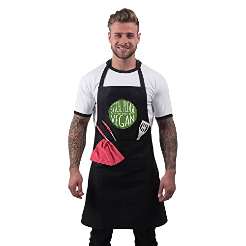 Bbq Apron Funny Aprons For Men B*Tch Please, I'm Vegan Grill Kitchen Gift #TOP1