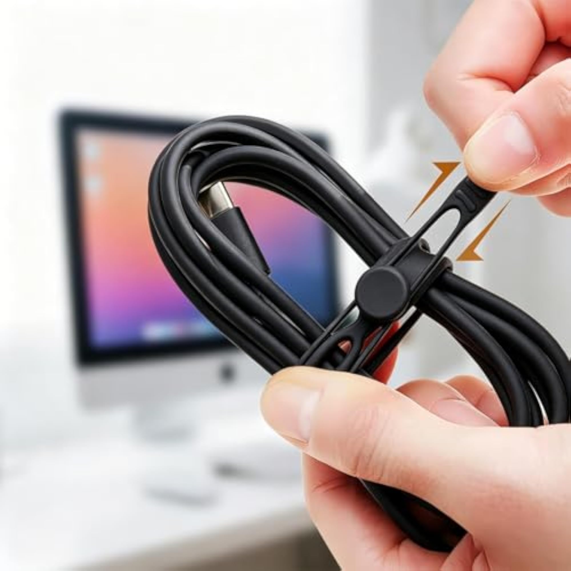 Silicone Cable Ties, 6 Pcs Reusable