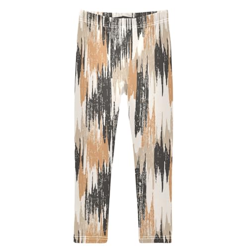 Girls' Leggings Ankle Length Printed Leggings Grunge Wall Wood Soft Comfortable Pants for Kids 4-10 Years