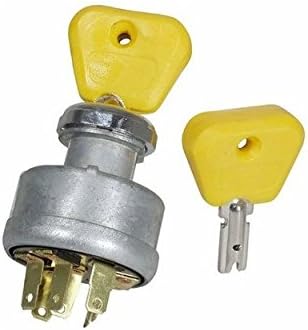 Jf&Mc Ignition Switch Forklift Hyster 379902 Anti Restart 2 Keys Yellow