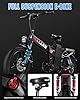 W Wallke 3200W Dual Motor Electric Bike for Adults, 48V 60Ah Sam-Sung Cells Battery, 200 Miles, 34MPH Fast Ebike, 20" Fat Tire Hydraulic Brake E-Bicycle, App Control Folding Ebikes, UL2849 #4