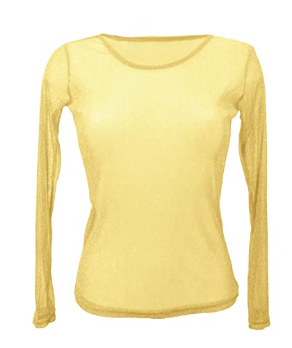 Miss Rouge T-Shirt, Top aus Voile, glänzend/glitzernd, gold, One size