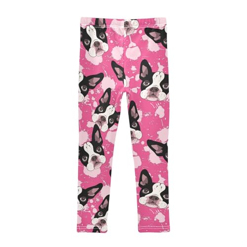 Vdsrup Girls Leggings Cartoon Dog Pink Kids Length Leggings Pants Athletic Yoga Pants Toddler Tights Trousers 4T2