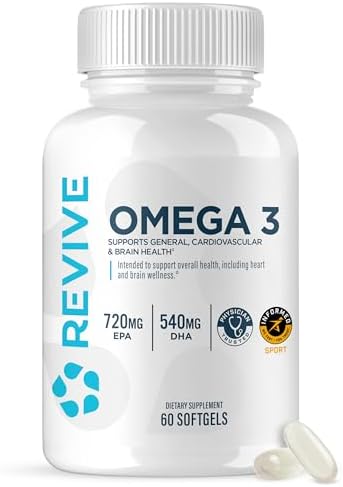 Revive MD Omega 3 Fish Oil Supplements for Men & Women – Softgels...