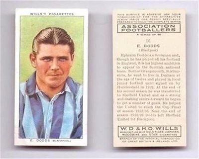 WILLS 1939 Association Footballers Blackpool DODDS old football cigarette  card : Amazon.co.uk: Sports & Outdoors