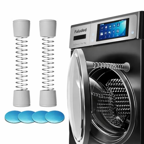 2 Pack Front Load Washer Door Prop, Magnetic Door Holder with Flexible Spring and Adhesive Metal Discs, Keeps Washer Door Open to Help Prevent Odors, Gray