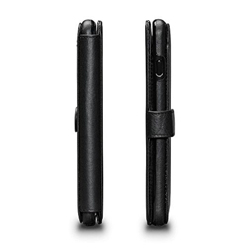 Walletbook Classic Leather Folio Case For Iphone 8 Plus / 7 Plus / 6 Plus (Black) #TOP3