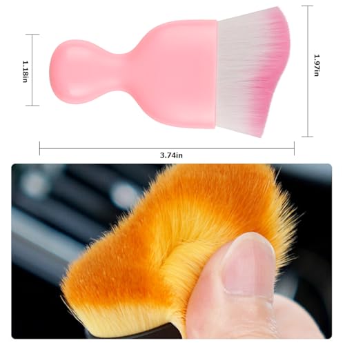image for Blilo 2PCS Car Interior Detailing Brush with Dust Cover, Auto Soft Hai
