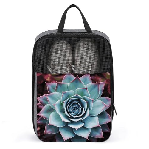 Bolsas para zapatos con asa y estampado de suculentas como bolsa de almacenamiento de viaje textil