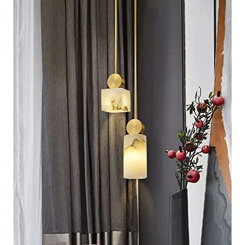 Lustre suspension marbre E14 réglable style industriel moderne