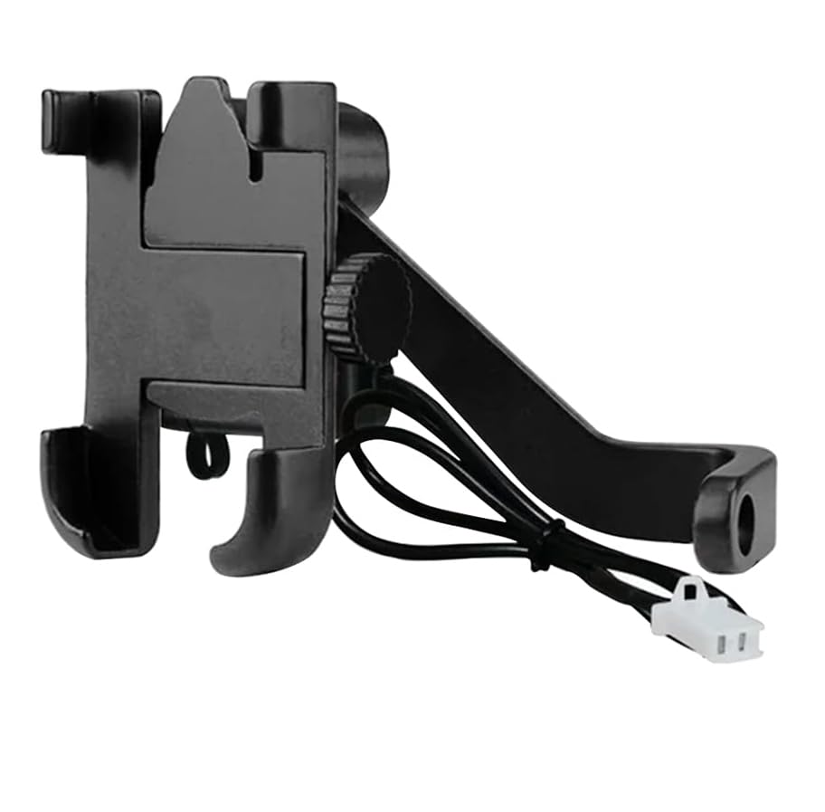 Waterproof Metal Mobile Holder with Charger | 360° Adjustable Mirror Mount for Bike, Motorcycle & Scooty | Fits Phones up to 7" | 2-Year Warranty (Black)-image-24