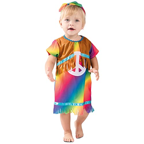 EUROCARNAVALES Disfraz Vestido Hippie bebé - 1-2 años (80-91 cm)