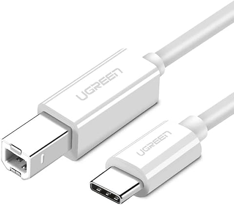 Ugreen Type-C USB B Yazıcı Kablosu, 1.5 Metre, Beyaz