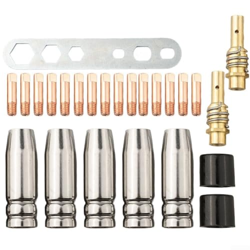 25 piezas de accesorios de soldadura diseñados para 15AK para máquinas MB15 con boquillas y puntas de gas esenciales