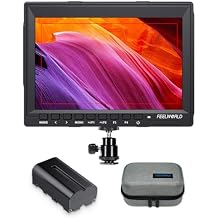 FEELWORLD FW759 7 Inch 400nit On Camera Field DSLR Monitor, 4K HDMI Input 1280x800 IPS Accurate Focus and Expose, See Clearly, Lightweight for Video Shooting Vlogging with F550 Battery and Bag