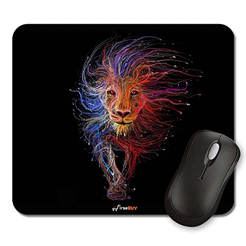 Image of Rectangle Mouse Pad, Anti Slip Rubber Lion Design Mousepads Desktops Gaming Mouse Mat Customized Designed for Home and Office, 8.6 X 7.08 Inches