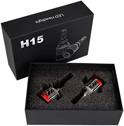 H15 LED Headlight Bulbs, King showden Canbus Errors Free Car Headlights Conversion Kit 80W 15000LM 6500K White Replacement Halogen & Xenon Headlamp, Plug and Play