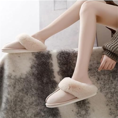 Dreamtoe Slippers for Women,Winter Warm Plush Faux Fur Lined House Slippers,Women's Fuzzy Memory Foam Fluffy Indoor Slides4