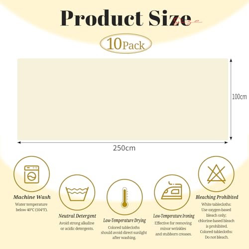 Nappe de table à bière 100x250 cm beige imperméable universelle - 3