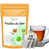 Senna-Blätter Kräutertee – 50 Teebeutel – Getrocknete Sennesblätter für Kräuteraufguss (Senna alexandrina) – Entgiftungs-Kräutertee - Starkes Abführmittel - Natürliches Abführmittel - Tazarin Ltd
