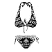 SWEET TANG Cat Skull Head Witch Board Black Gothic Two Piece Swimsuits for All Women, Swimdress Monokini Plus Size Bikini SetSuit