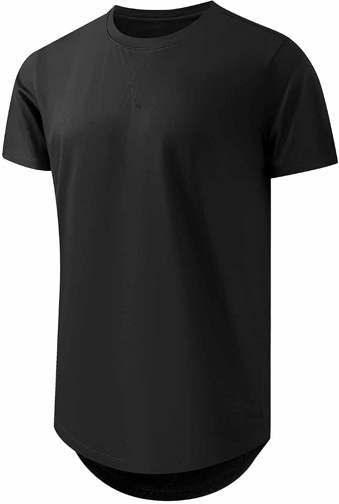 JMIERR Mens 3 Pack Cotton Hipster Hip Hop Longline Crewneck T-Shirt