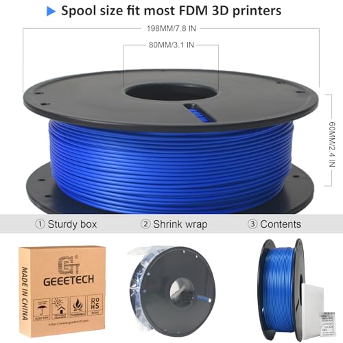 Image of GIANTARM 3D Printer Filament, 0.5kg Blue PLA Filament, 1.75mm Dimension Accuracy + /- 0.03mm, 3D Printing Filament