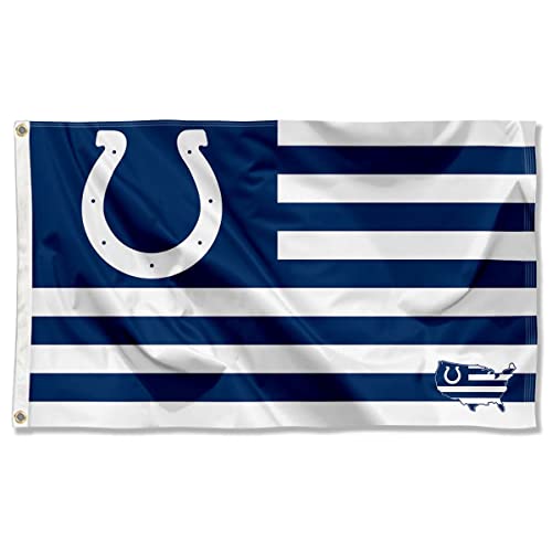 Indianapolis Colts USA American Nation Stripes 3x5 Grommet Flag