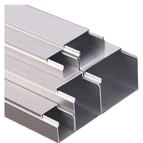 Bandejas portacables de Acero Inoxidable, Cubiertas Decorativas para bandejas portacables, bandejas portacables de aleación de Aluminio, Resistentes al Desgaste e Impermeables.,Plata,20x20x0.8mm