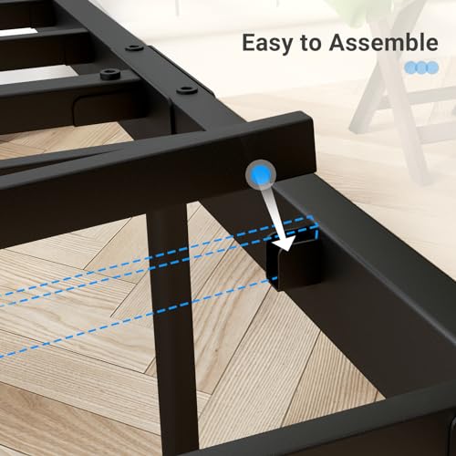 Avenco Metal Platform Bed Frame Full Size with Classical Headboard and Footboard, 14 Inch, Under Bed Storage, Strong Metal Slats Support, Mattress Foundation, No Box Spring Needed